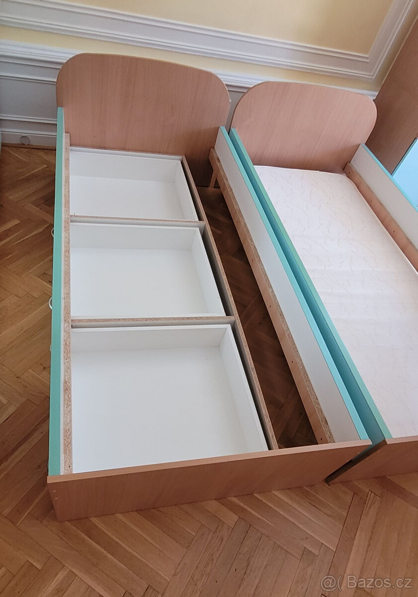 Postele s úložným prostorem (výroba na míru)204x96 cm+rošty - 9