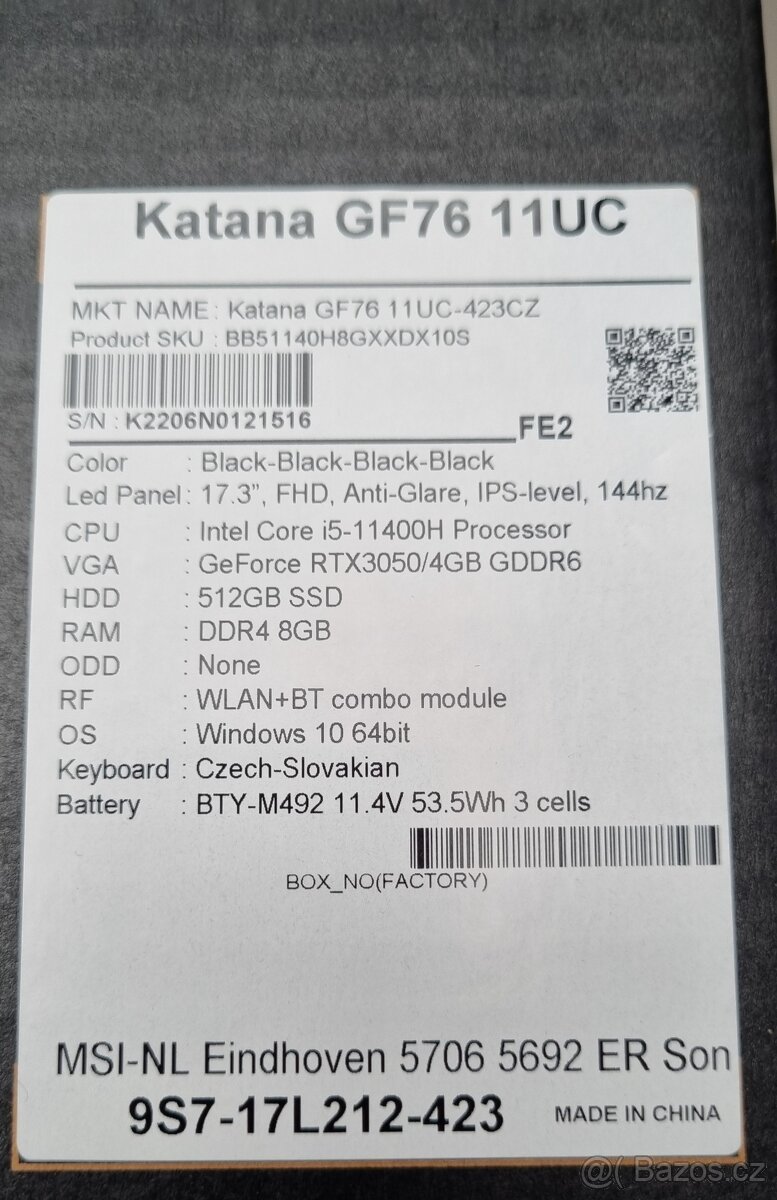 Herní notebook MSI Katana - 9