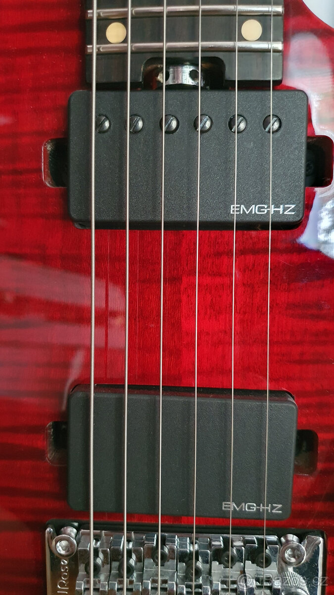 Zánovní elektrická kytara HB Fusion-III FR + snímače EMG - 9