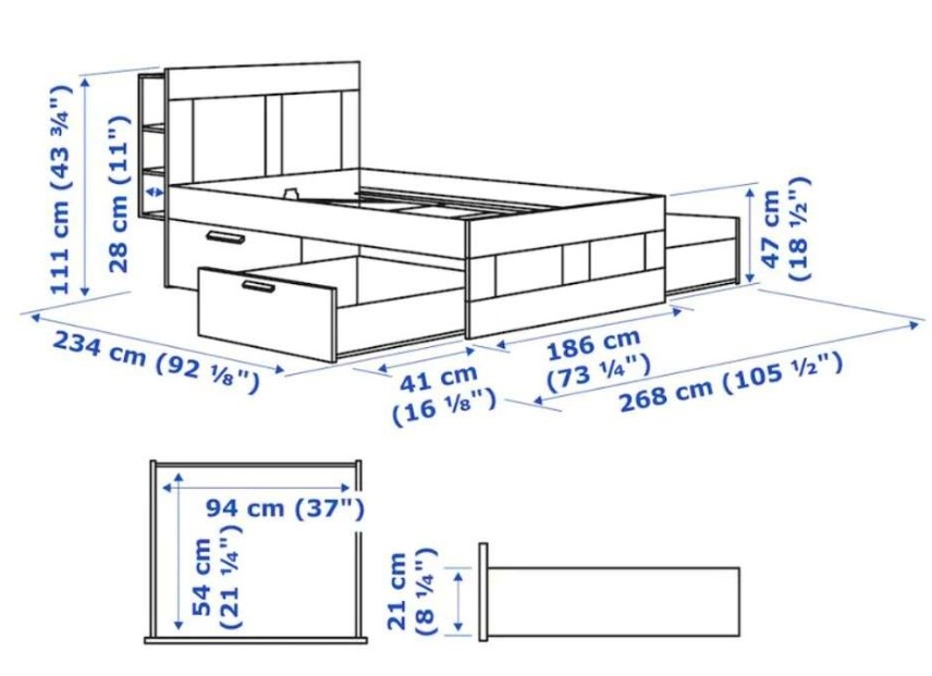 Postel IKEA BRIMNES 180x200 - 9