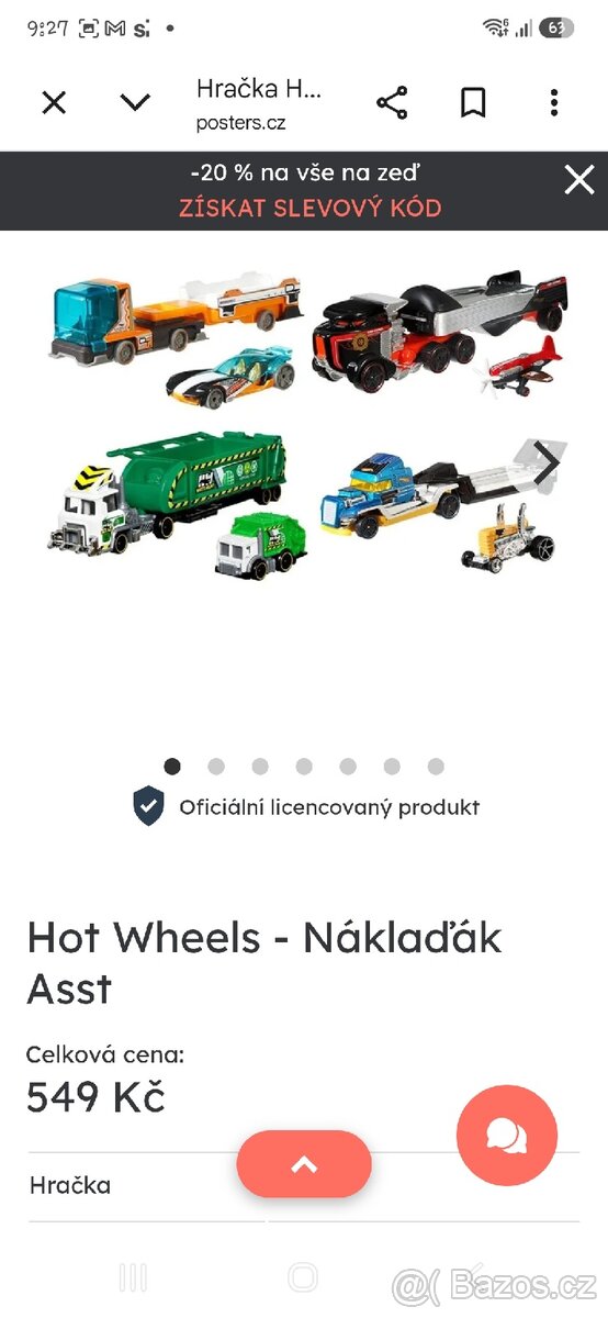 Naklaďák Hot Wheels - 9