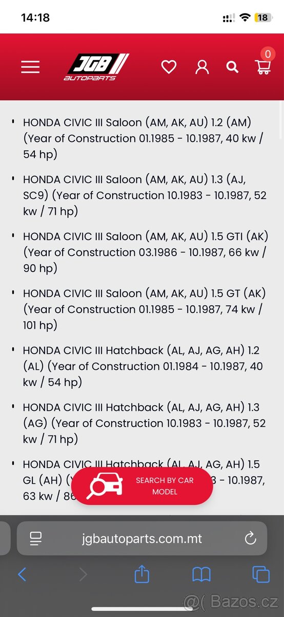 Nový Brzdové ložisko pro Honda - 9
