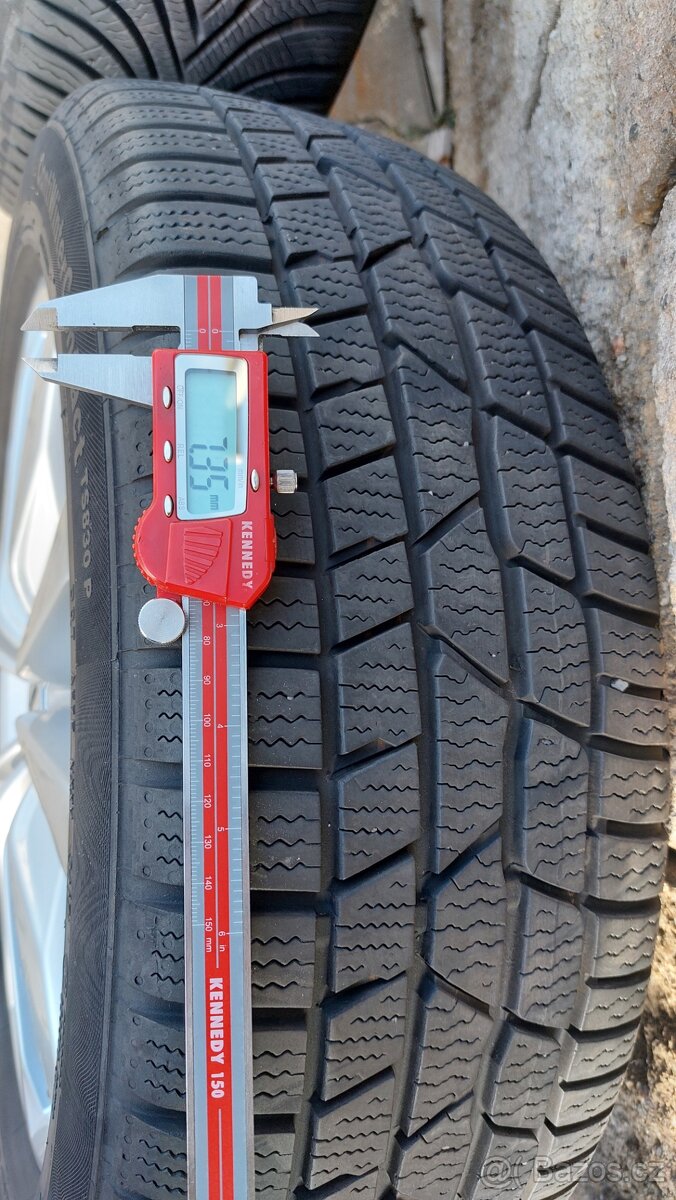 Alu kola 5x112 r17 Dijon orig. Vw Golf VII - zimní pneu - 9