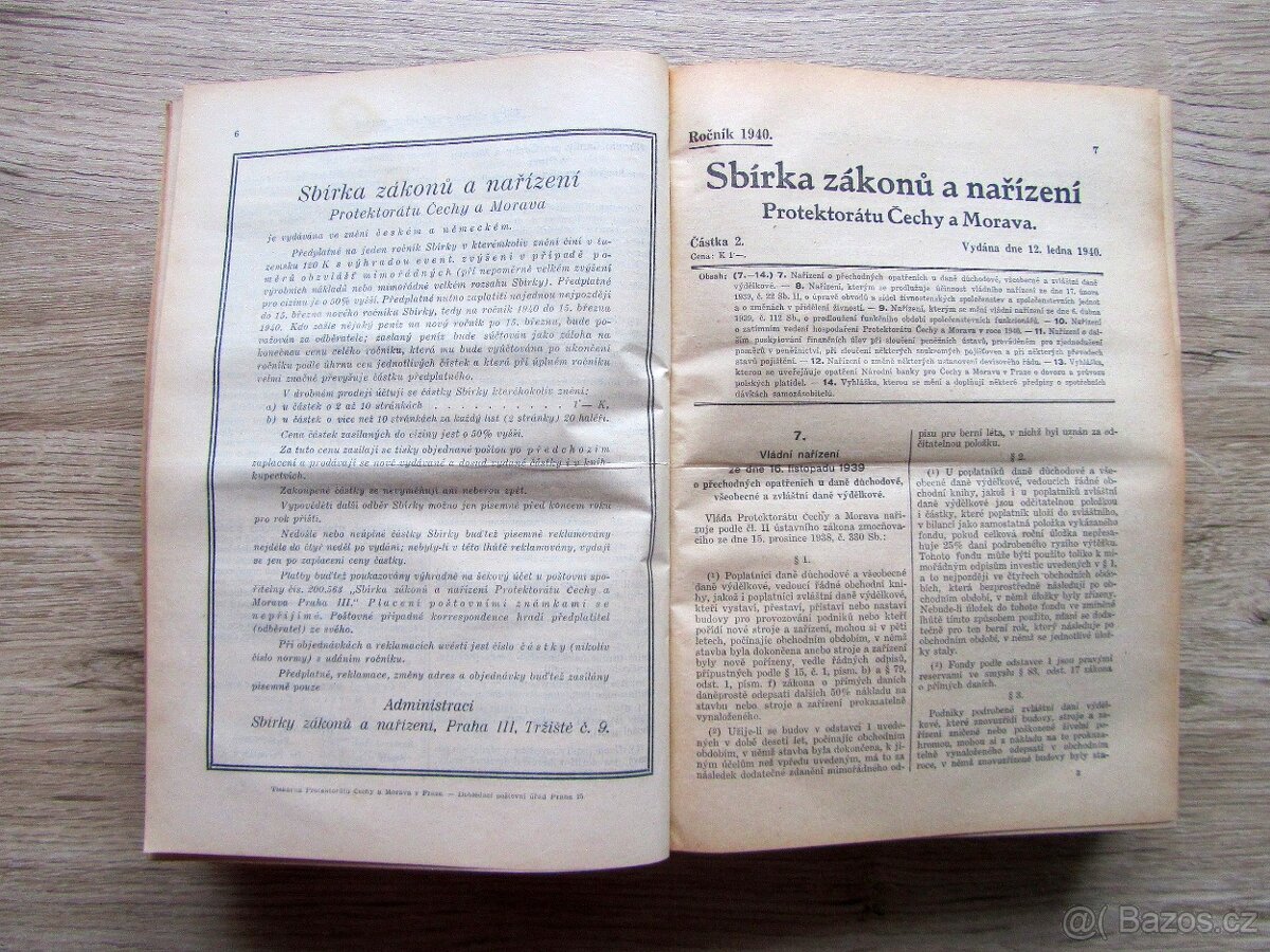 Sbírka zákonů a nařízení 1940 Sammlung se státním znakem - 9