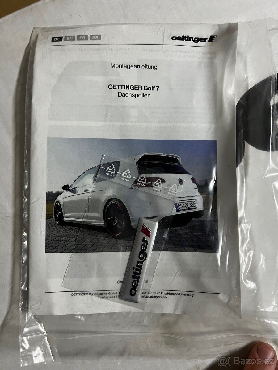 Prodám originální spoiler OETTINGER pro VW Golf 7 ( - 9