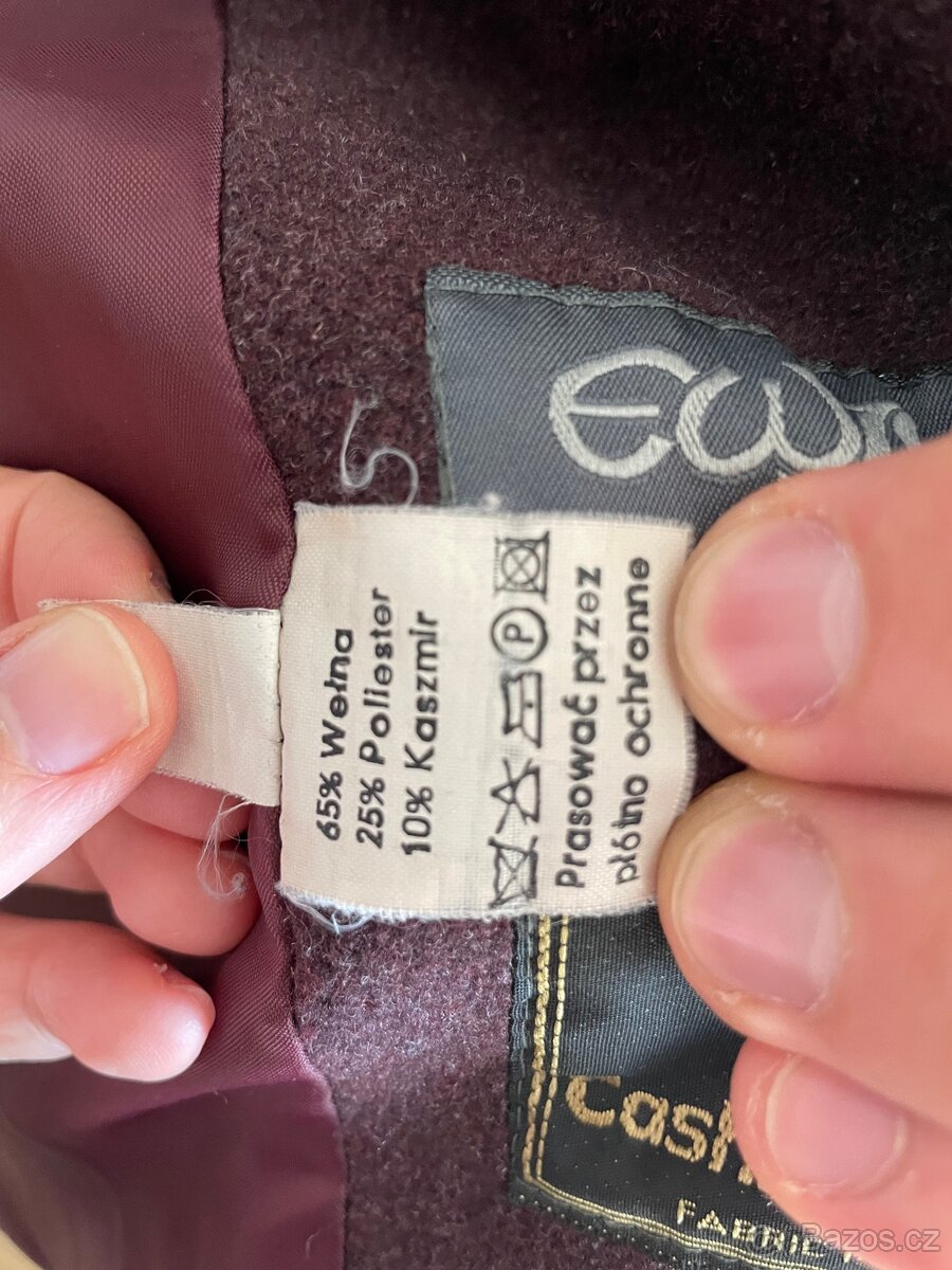 Dlouhý zimní kabát vlna, kašmír, polyester - 9