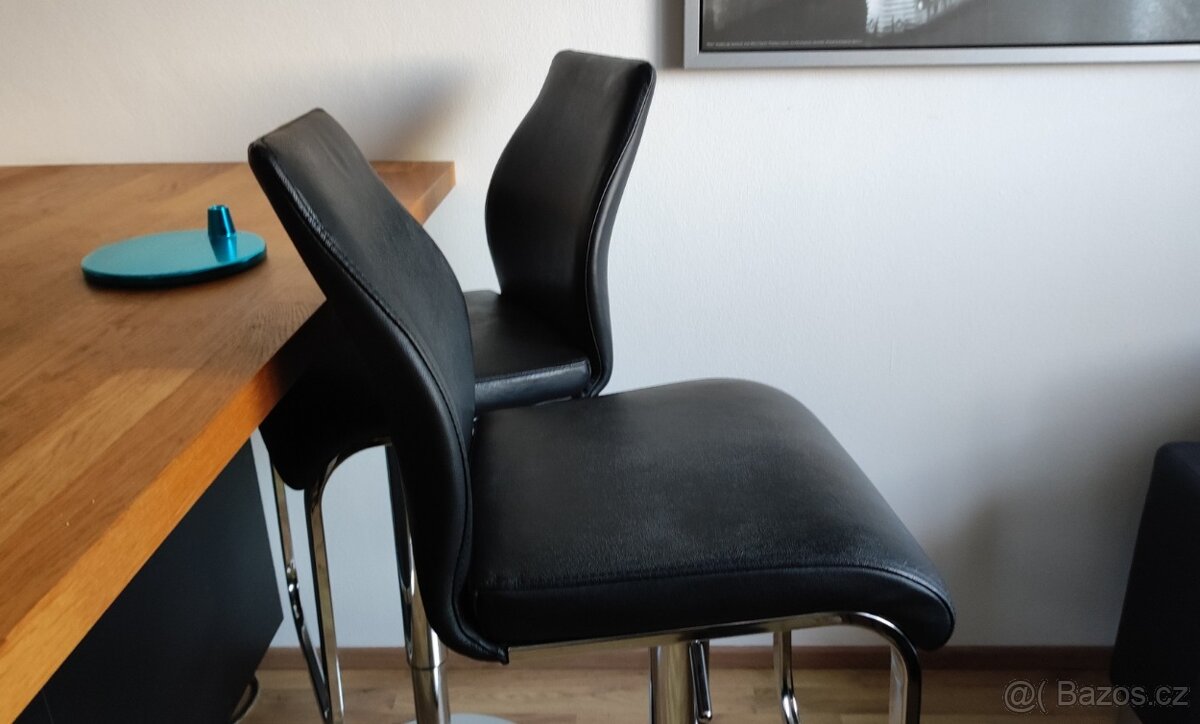 barová židle chrom/kůže - nepoškozené - 9