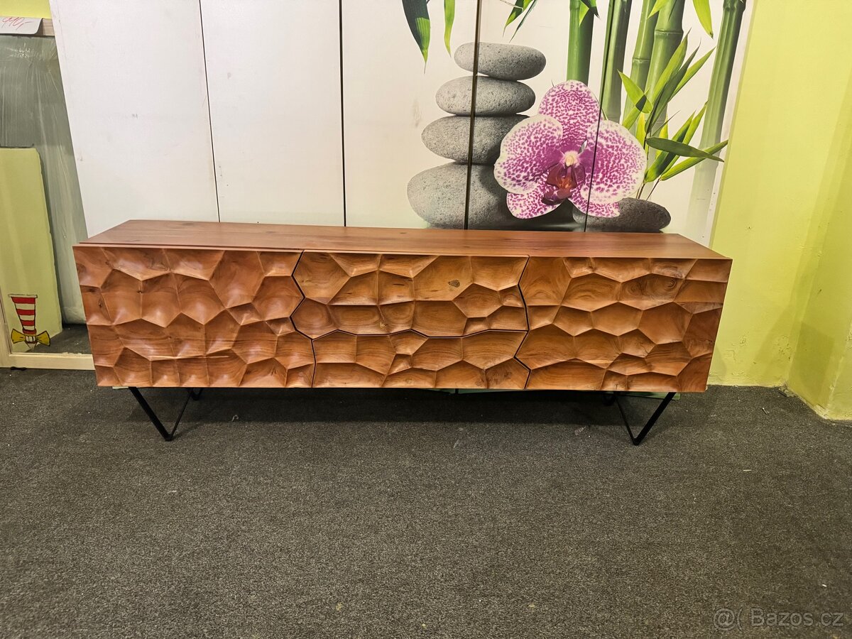 NOVÁ Luxusní 3d designová TV komoda Solu Akácie - 9