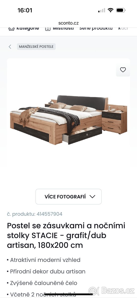 Manželská postel Sconto 180x200 - 9