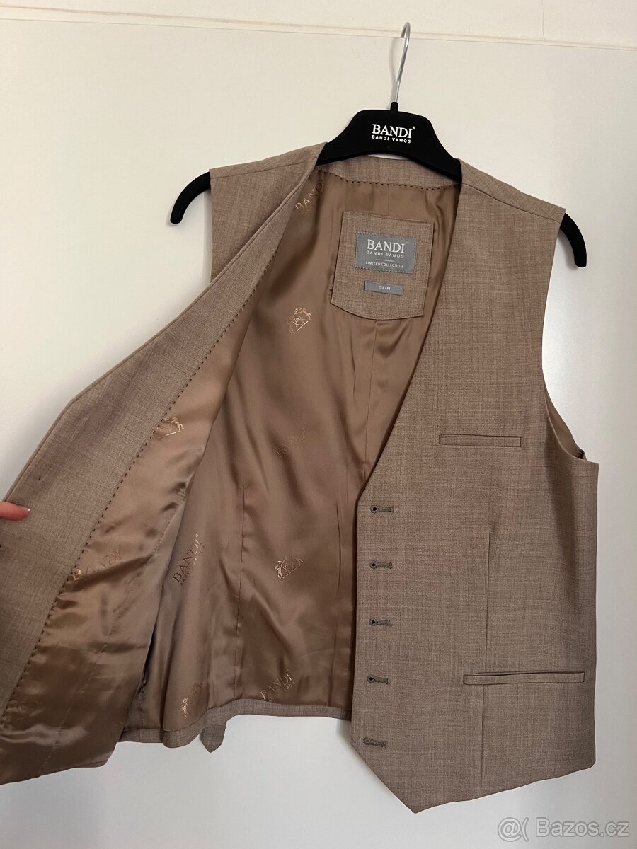 Pánský svatební oblek BANDI Pontarelli Sabbia (Slim Fit) - 9