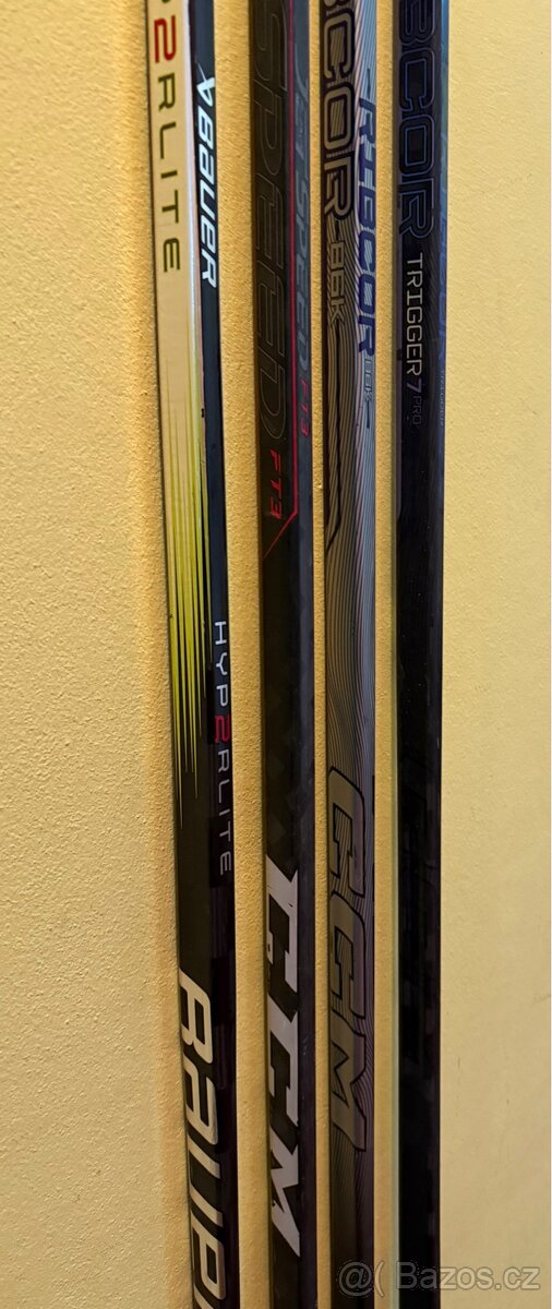 4 profi hokejky – levé zahnutí, velmi levná cena - 9