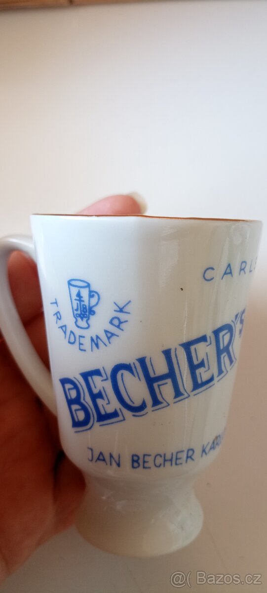 Sběratelské retro panáky pepřenka a slánka Becher liquer - 9