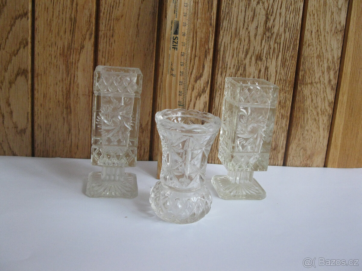 Retro mísa ,vázičky, keramické ,mosazné,broušená..skleničky - 9