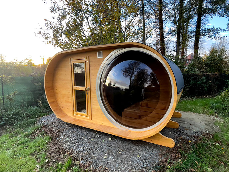 Oválná sauna s panoramatickým oknem - 9