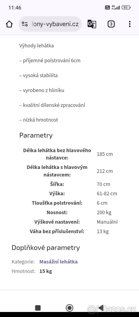 Masážní lehátko přenosné - 9