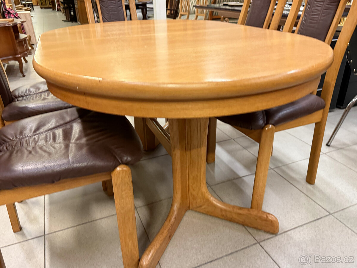 dvakrát set dubový stůl se šesti židlemi - 9