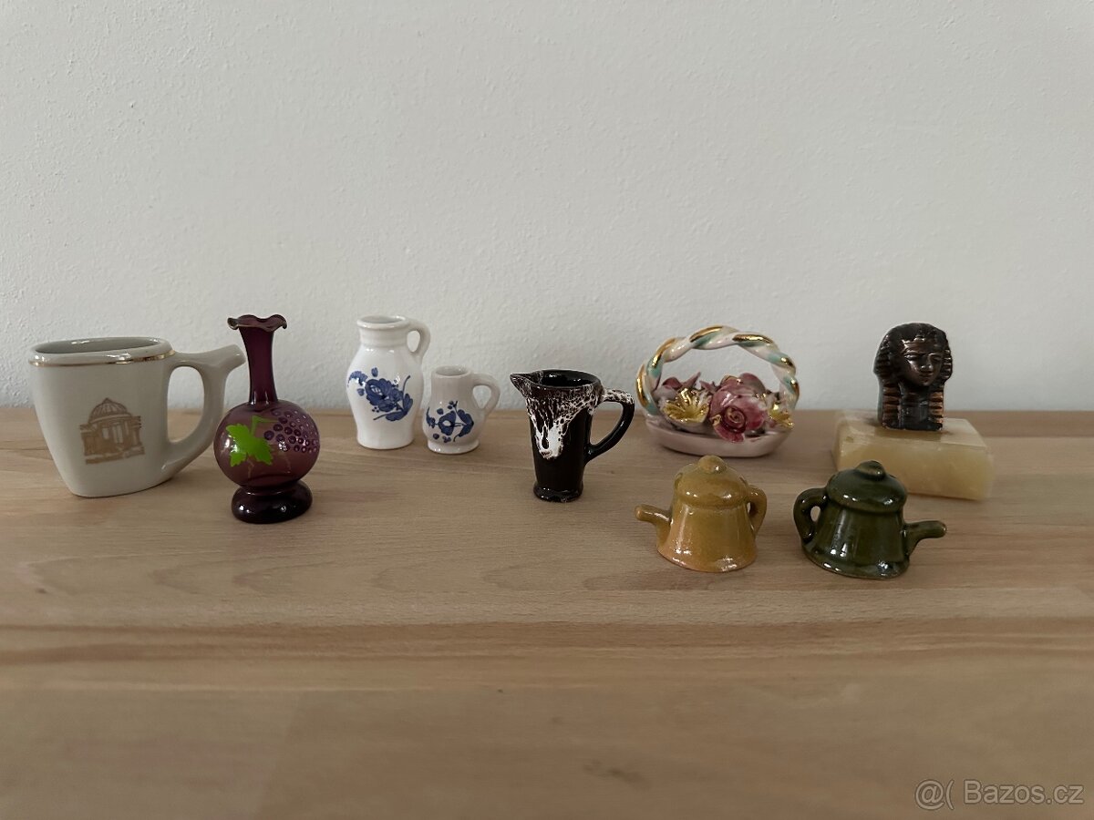 Retro miniatury + polička domeček. - 9