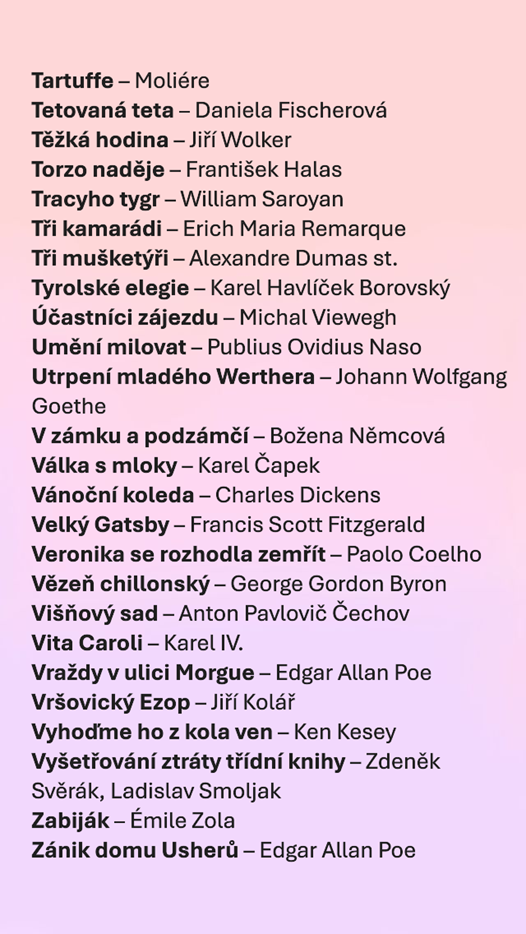 Vypracované maturitní otázky - český jazyk (ČJ) - četba - 9