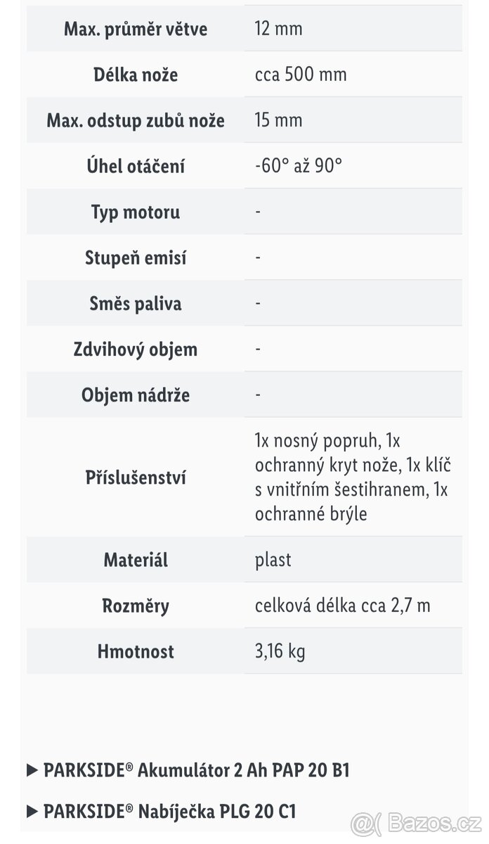 Aku nůžky na živý plot parkside s baterií a nabíječkou - 9
