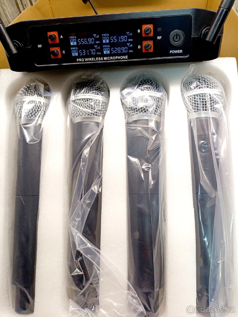 Sada 4 ks bezdrát mikrofon + přijímač - 9