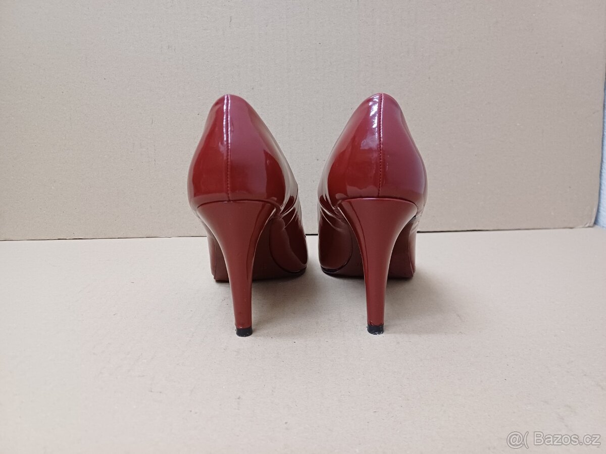 Vínové lakované lodičky vel.37 - 9