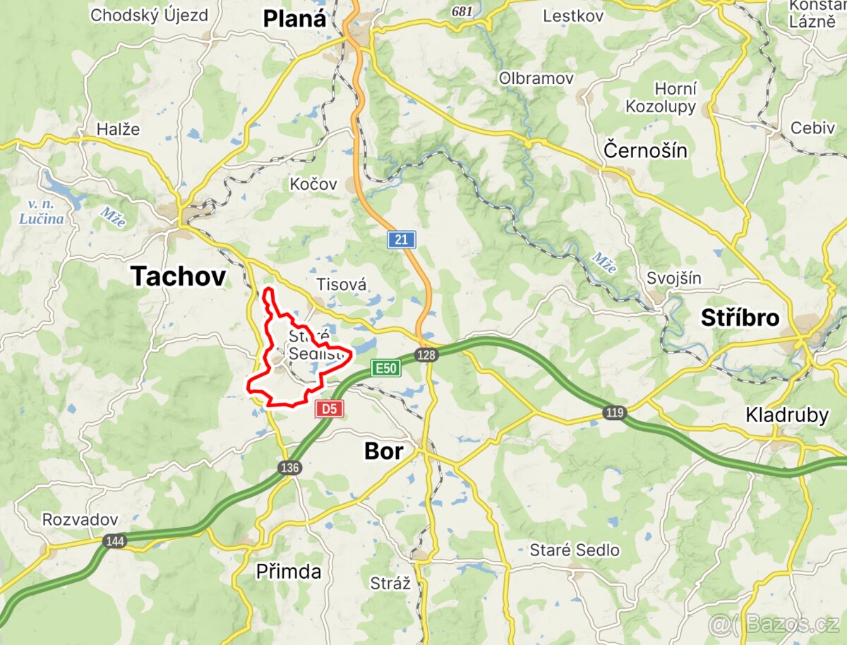 Stavební pozemek 973 m2 – Staré Sedliště, okres Tachov - 9