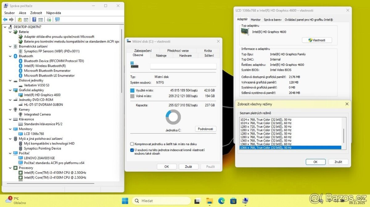 LENOVO L540 /i3-4100/8GB/SSD240GB/DVD/WIN11/ZÁRUKA - 9