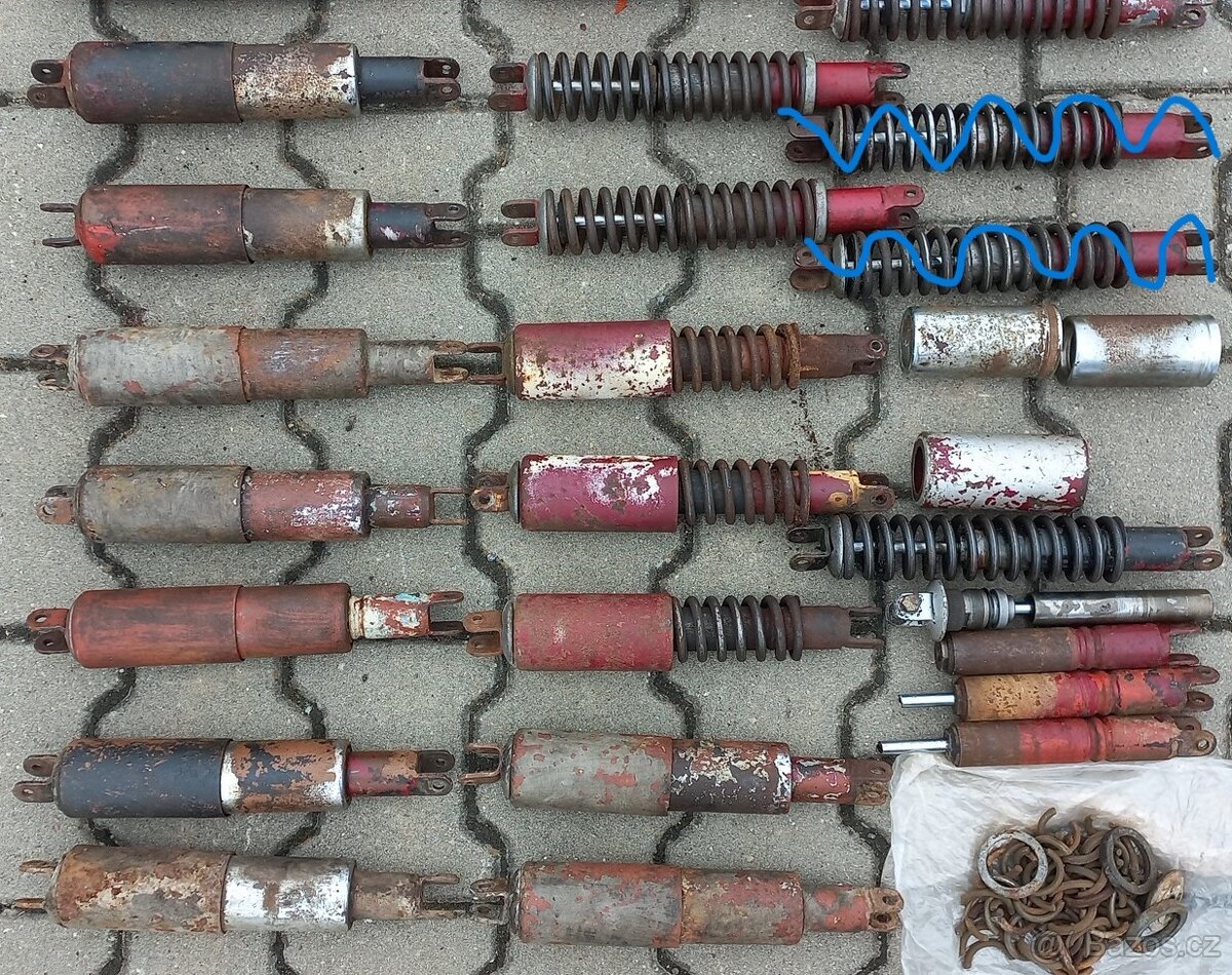 Prodám Jawa ČZ kývačka panelka zadní tlumiče patina renovace - 9