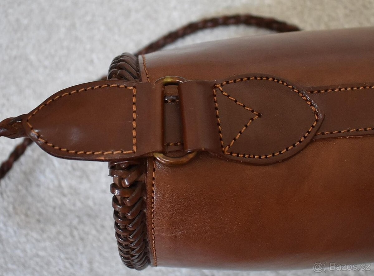 Luxusní kožená italská kabelka / bucket bag - NOVÁ - 9