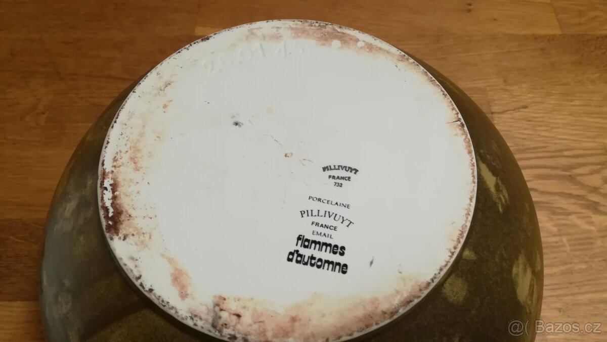 PILLIVUYT FRANCE - VELKÝ PORCELÁNOVÝ HRNEC FLAMMES - 9