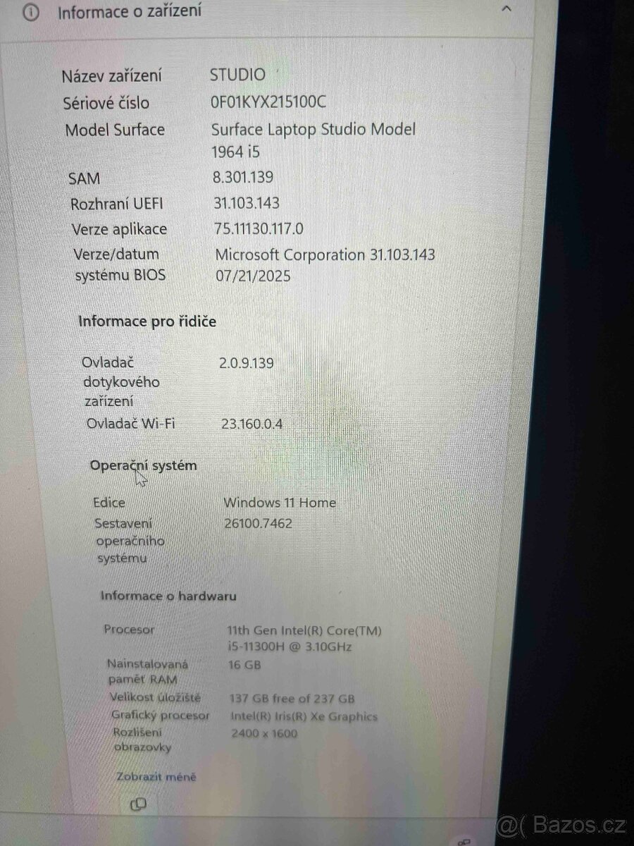 Microsoft Surface Laptop Studio – 16 GB RAM | i5 | Dotyk | W - 9