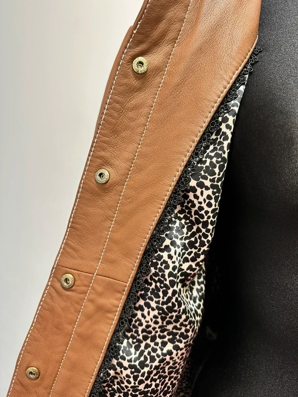 Hnědá kožená bunda Ibana - 9