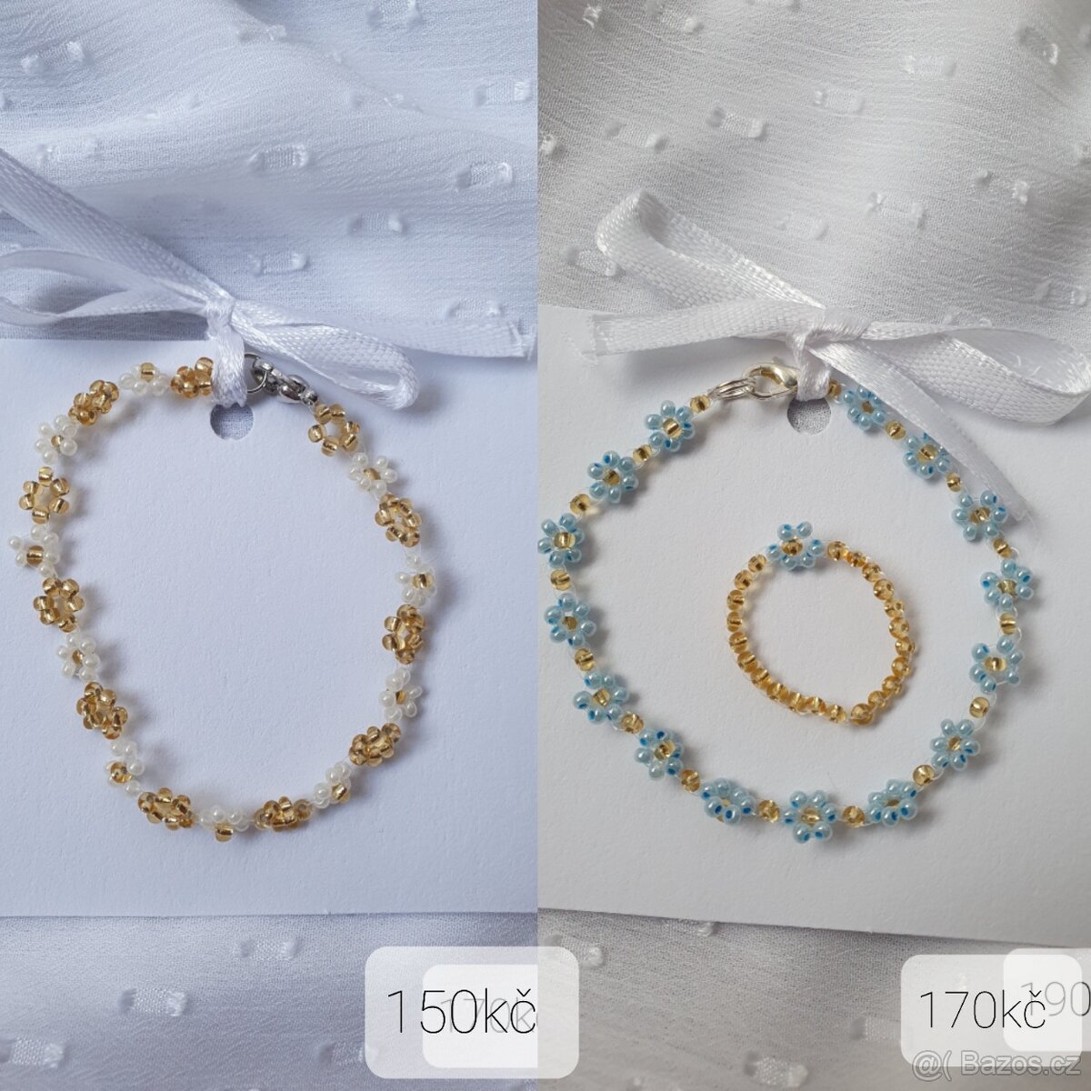 Krásné korálkové šperky, prstýnky, náramky-ruční výroba - 9