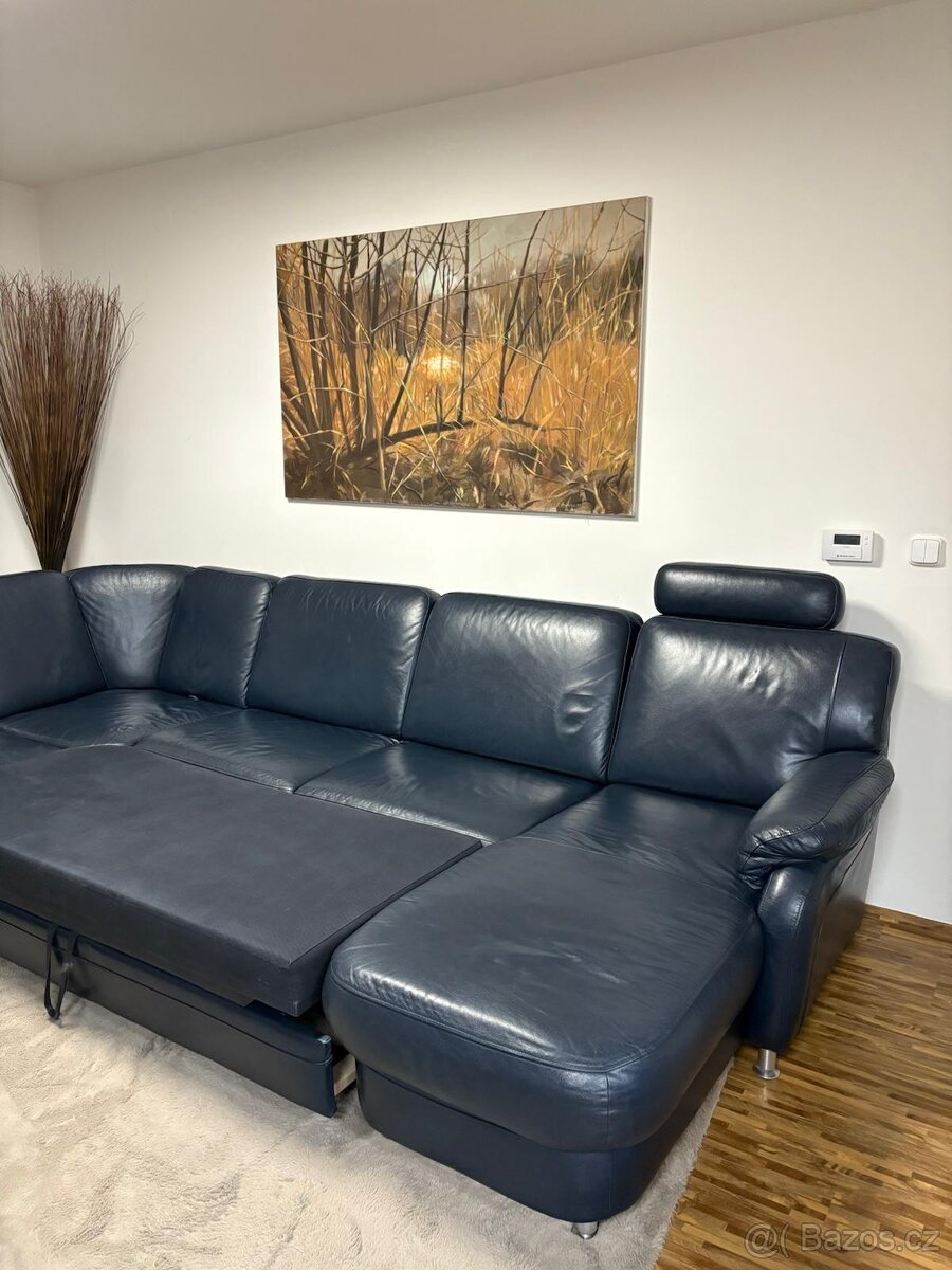 Kožená rozkládací sedačka - 9