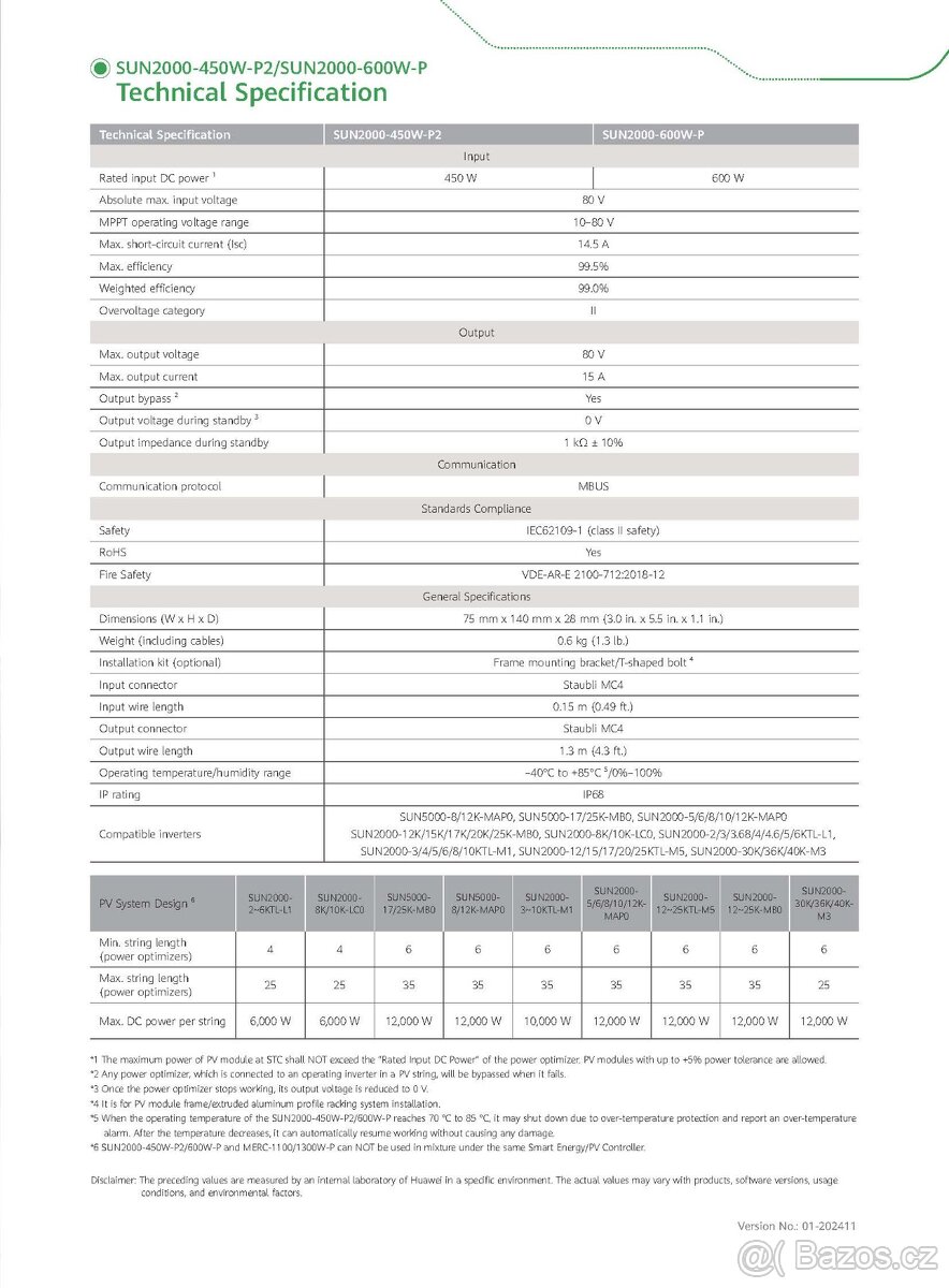 Fotovoltaický optimizer HUAWEI SUN2000-600W-P - 9