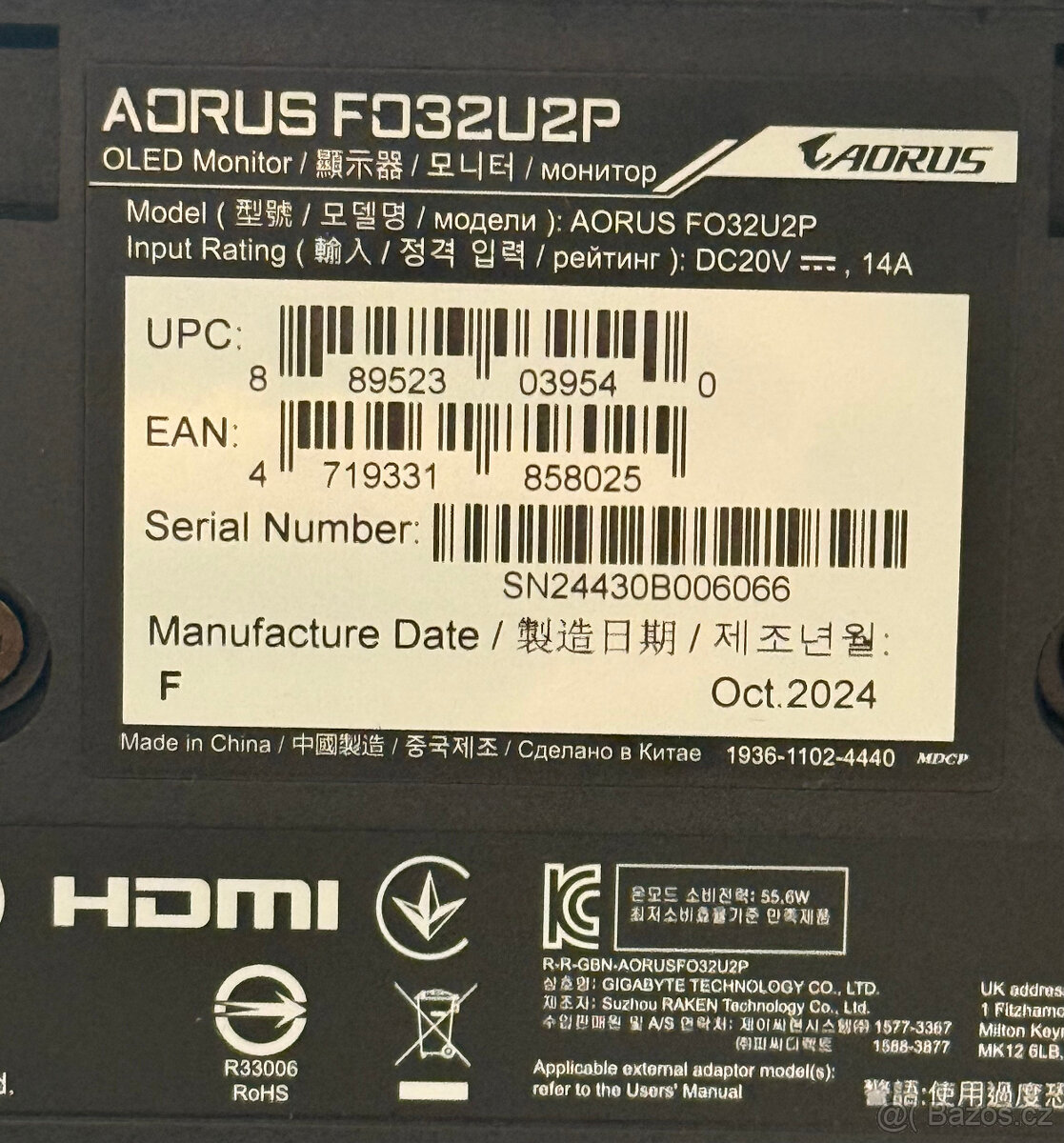 NOVÝ 32" herný OLED monitor Gigabite Aorus FO32U2P - 9