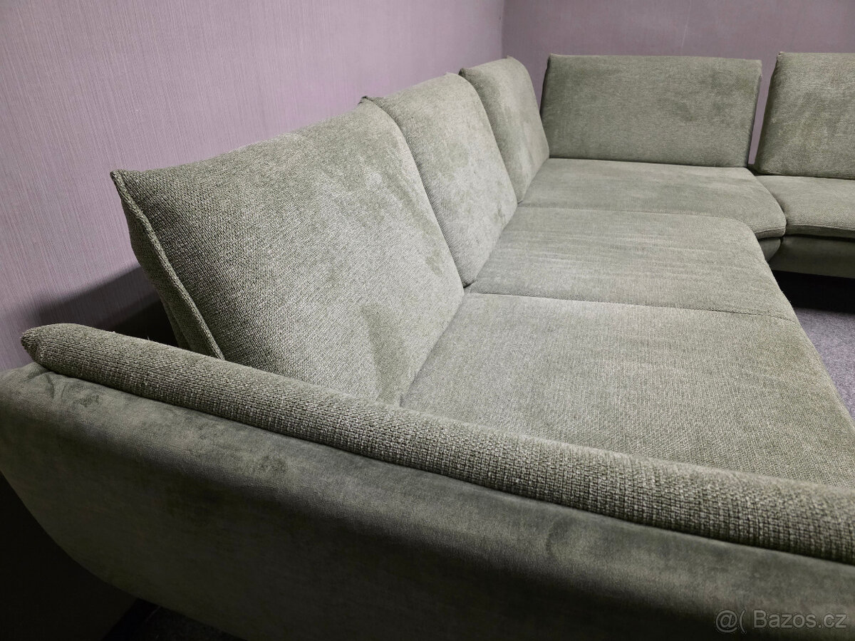 Velká rohová sedačka zelená PULL - 9