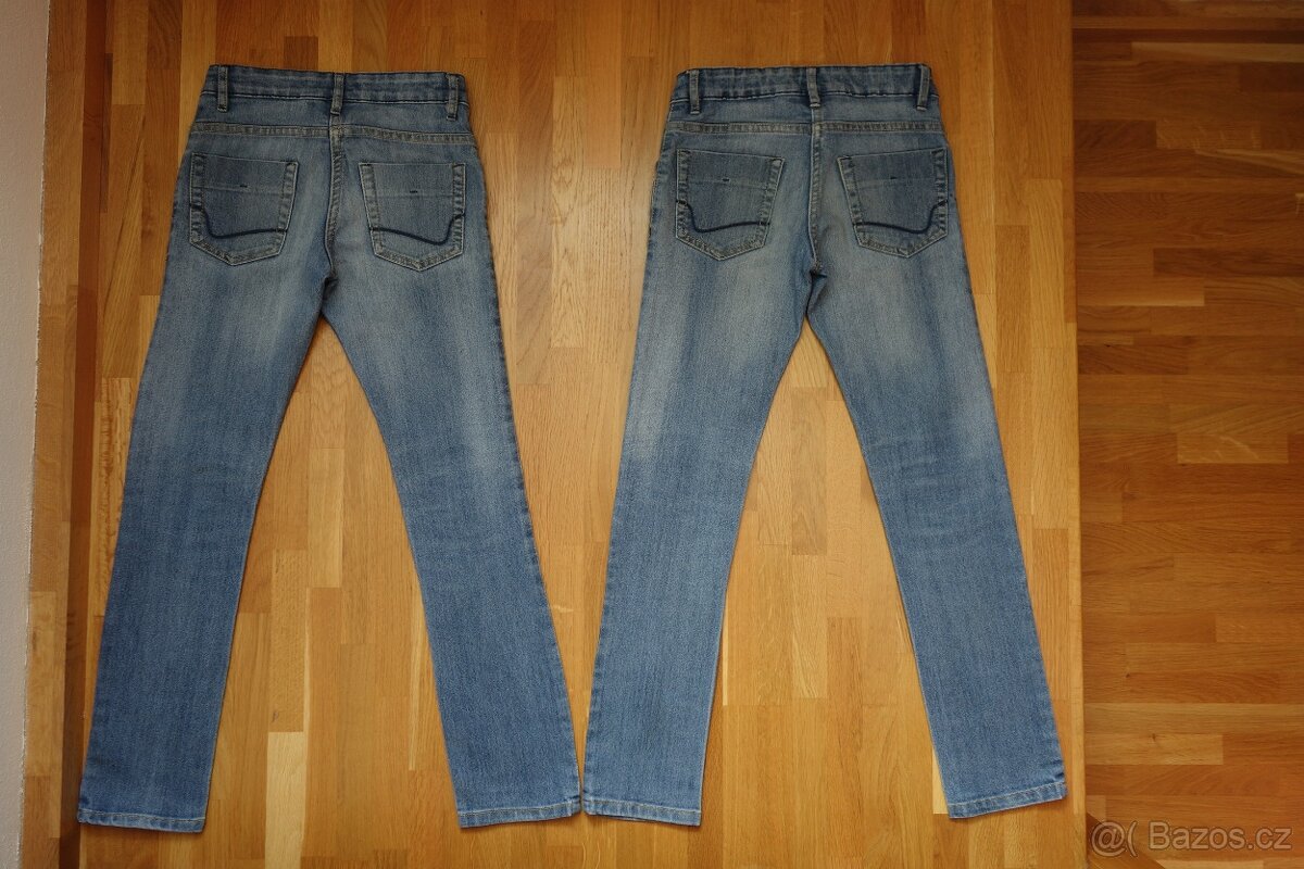 2x dívčí rifle, džíny pro dvojčata vel.134 - 9
