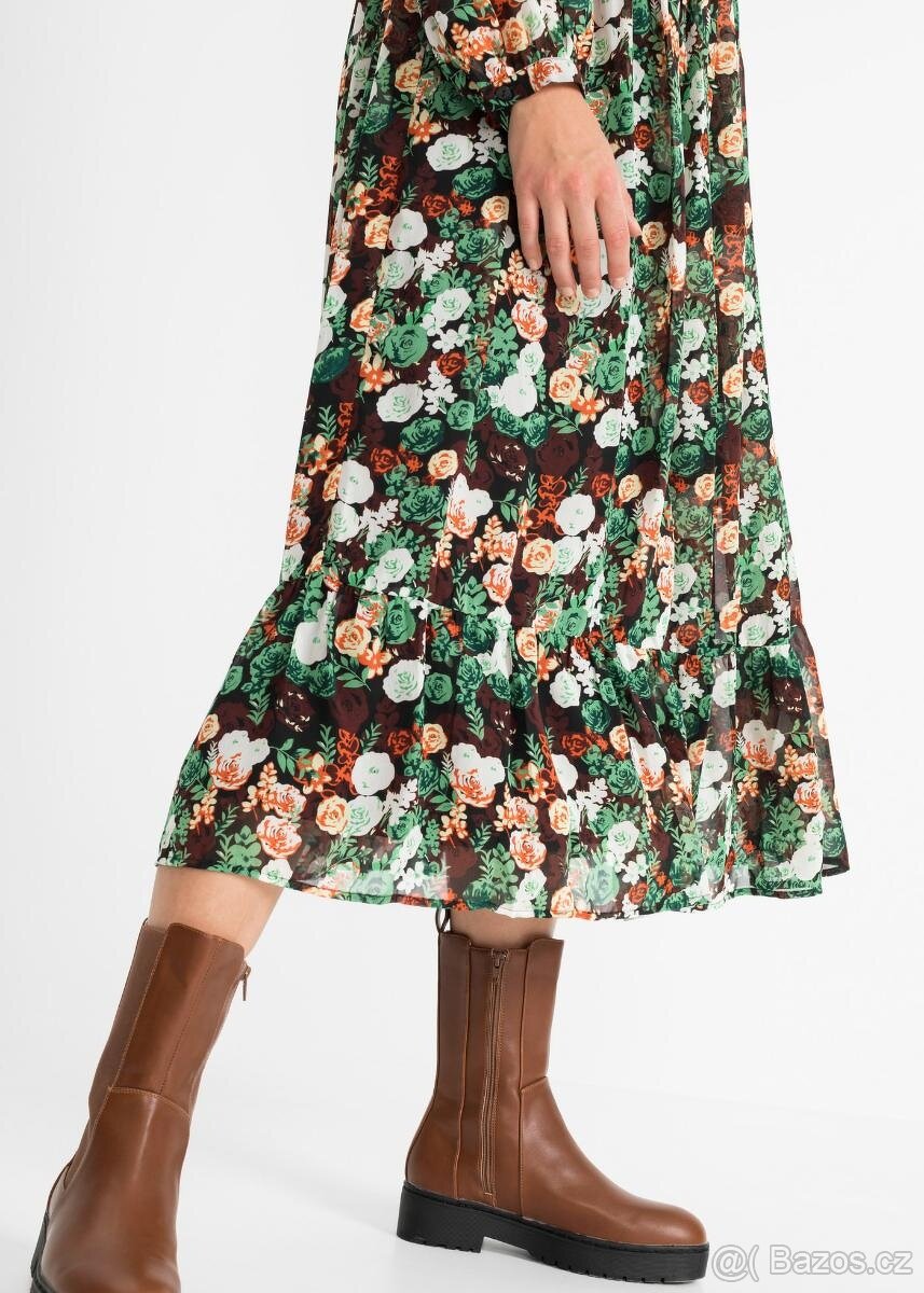 Nádherné dlouhé šifónové šaty 38/40 - 9