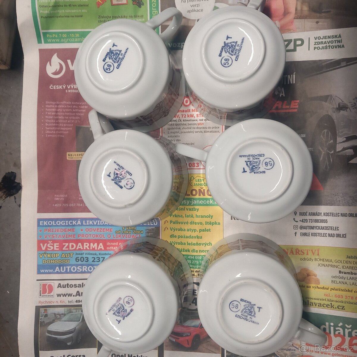 6ks kávové hrnečky hrnky retro stare BOHEMIA 58 - 9