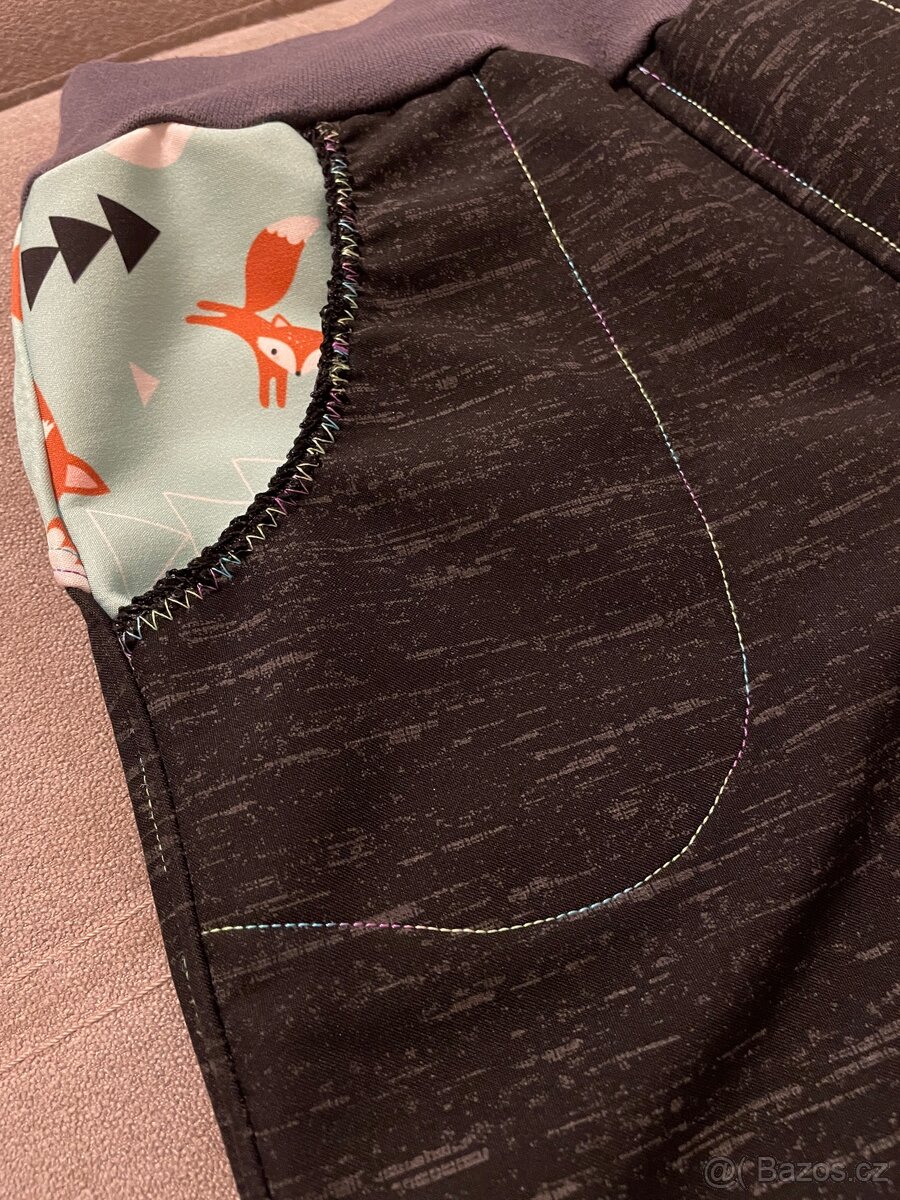 Dívčí softshellové kalhoty podšité fleesem, reflexní 122-128 - 9