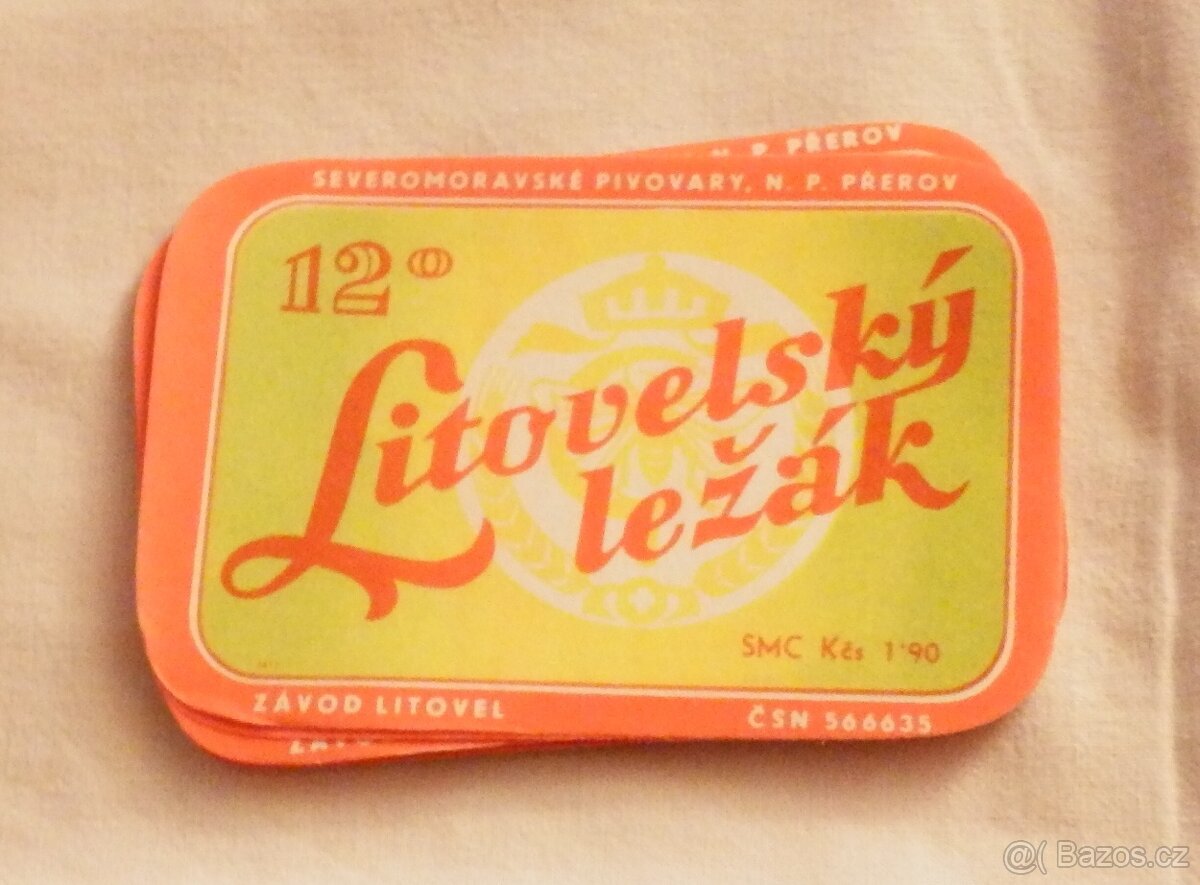 Staré pivní nálepky pivovaru Litovel - 40 ks. - 9