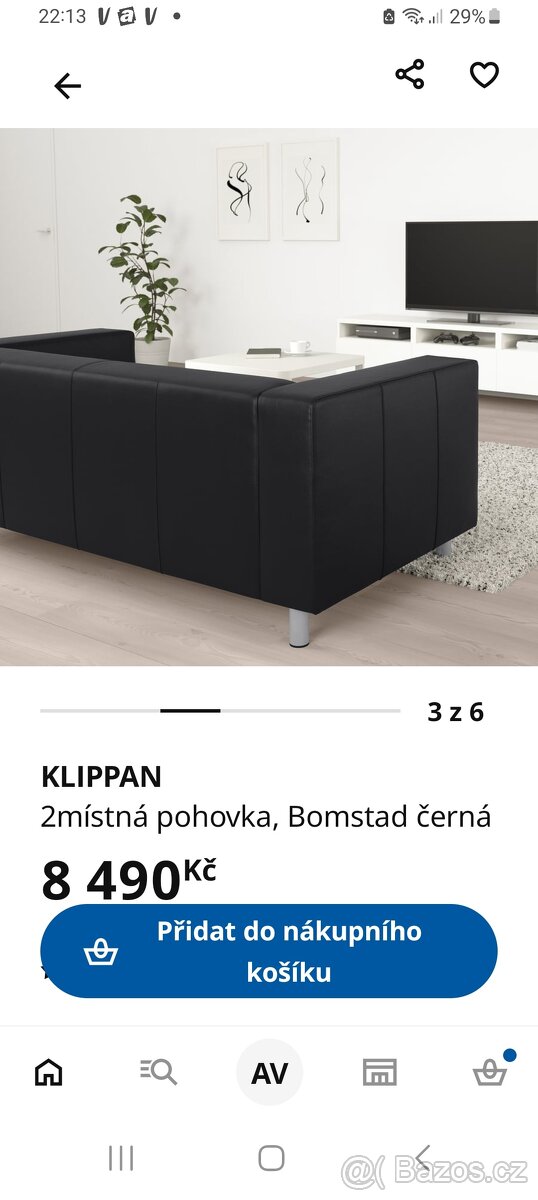KLIPPAN dvoumístná pohovka Ikea Bomstad černá - 9