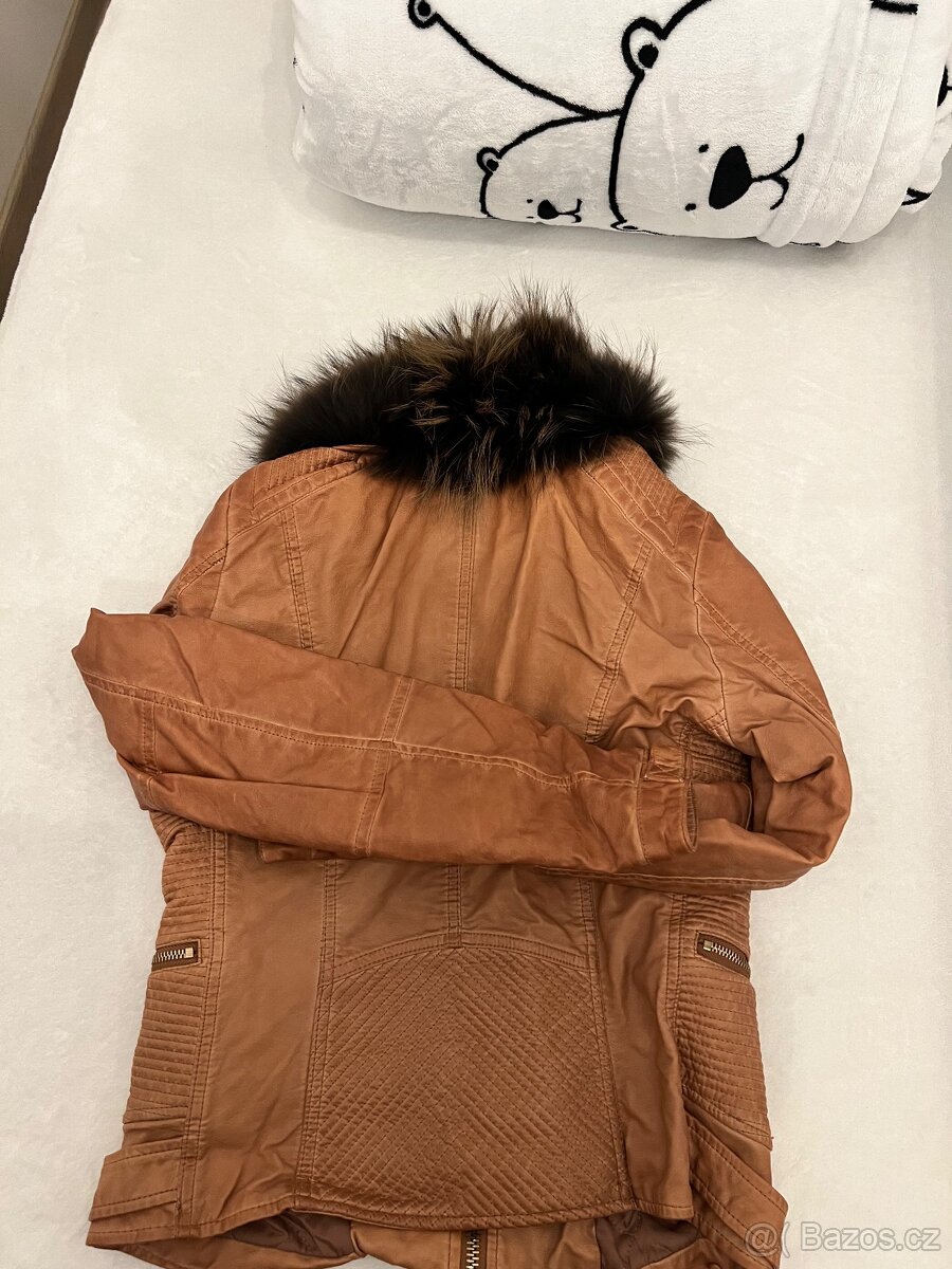 Krásná dámská bunda , límec pravá liška - 9