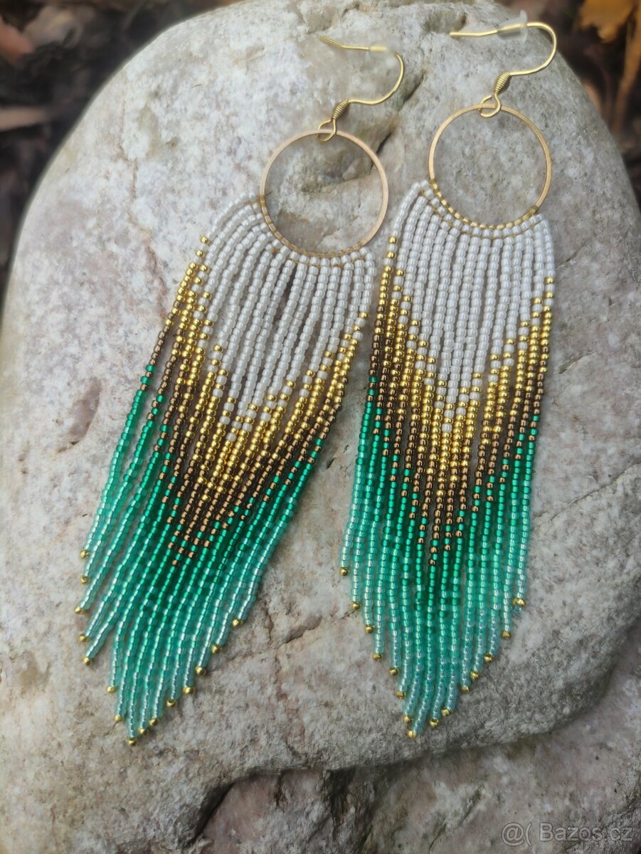 Různé Třásňové náušnice na kroužku - 9