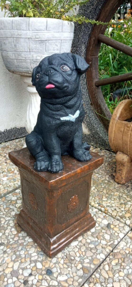 Zahradní dekorace- Soška Mopsík 2 - 9
