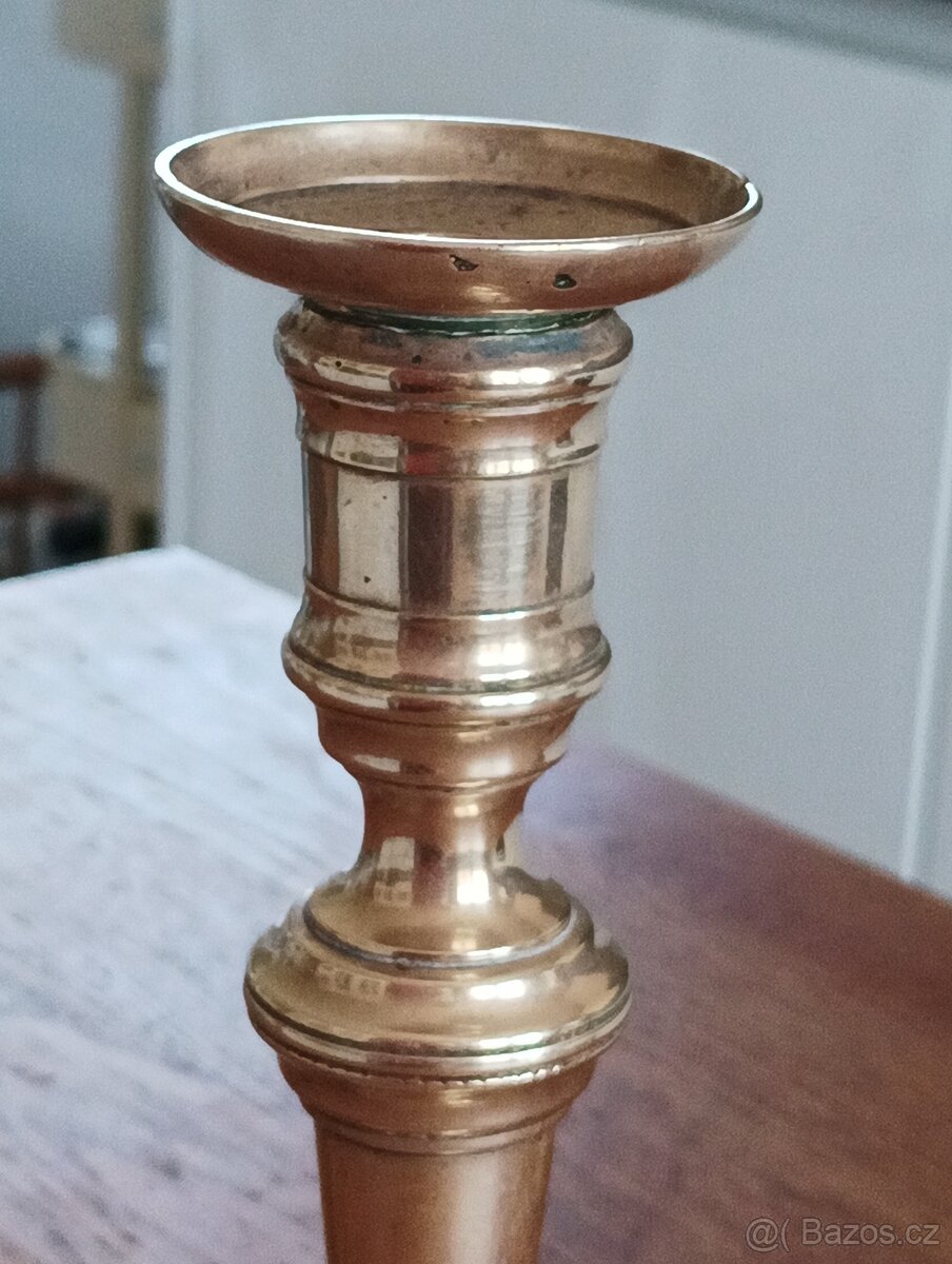 STAROŽITNÝ BRONZOVÝ EMPÍROVÝ SVÍCEN BIEDERMEIER KOLEM 1820 - 9