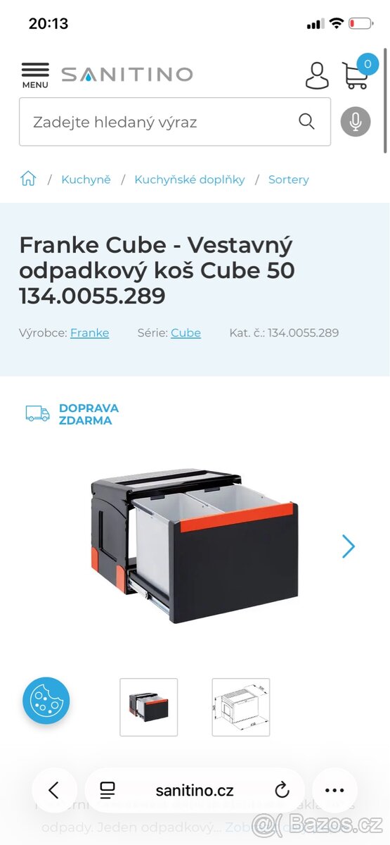 Franke Cube - Vestavný odpadkový koš Cube 50- NOVÝ - 9