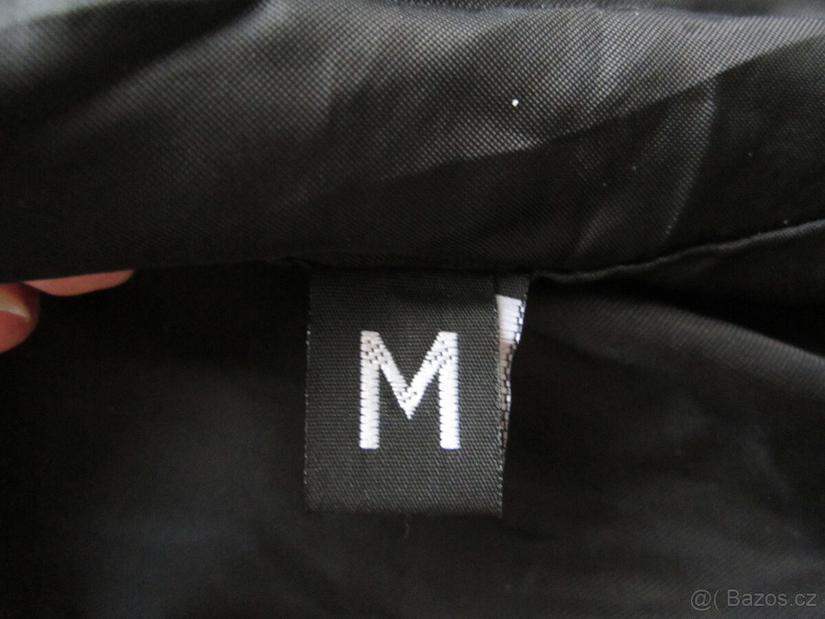 Podzimní černý kabát délka 94 cm, vel. M/L, bavlna, Itálie - 9