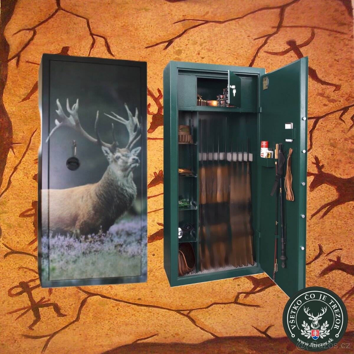 Trezor na 10 zbraní s hunter dekorem - 9